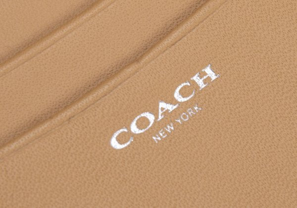 COACH Perforated Design Wallet Beige