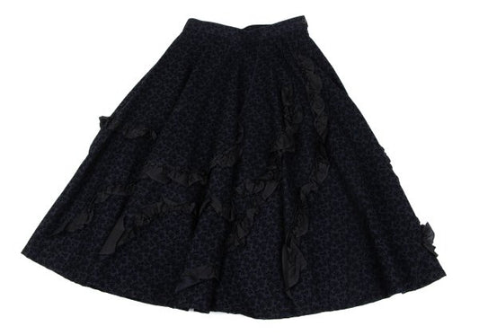 tricot COMME des GARCON Floral Flocked Frill Skirt Size S