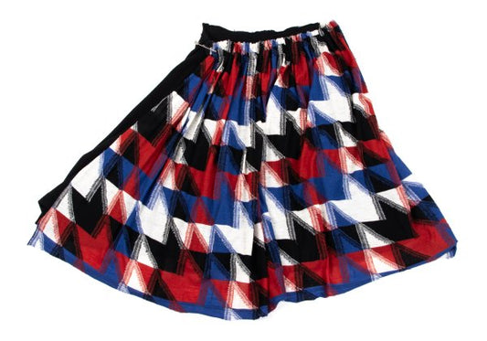 Y's 13AW Geo Jacquard Knit Midi Skirt Black Multi Size 2