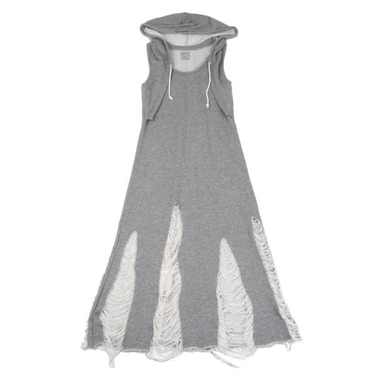 MIHARA YASUHIRO Hem Distressed Sleeveless Dress Gray Size S