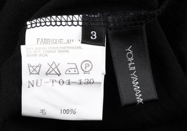 Yohji Yamamoto NOIR Wool High-Neck Long Shirt Black Size 3