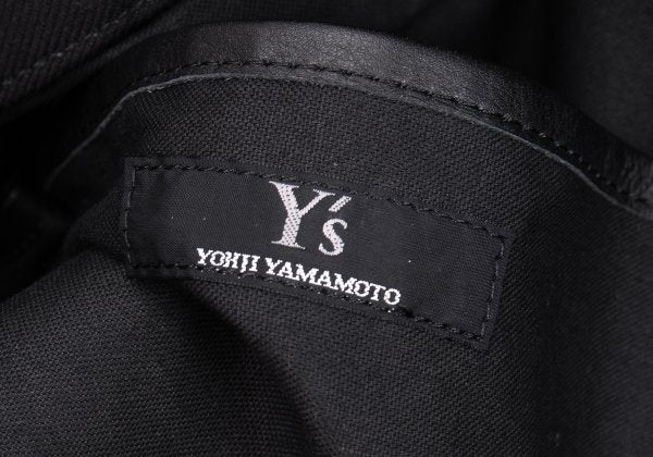 Y's Leather Trim Tote Bag Black