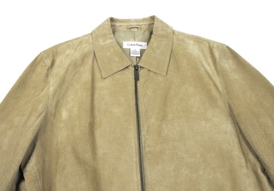 Calvin Klein Leather Jacket Beige Size M