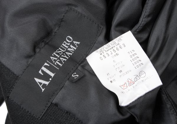 A.T ATSURO TAYAMA Wool Blend Jacket Black Size S