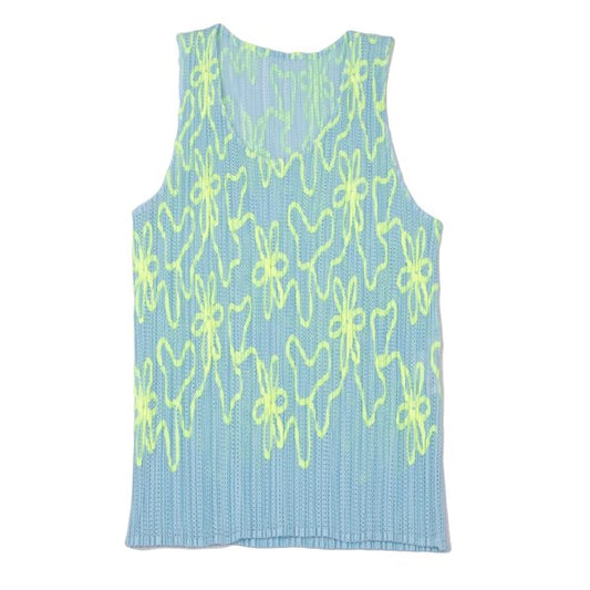 PLEATS PLEASE Neon Taping Mesh Tank Top Size 3