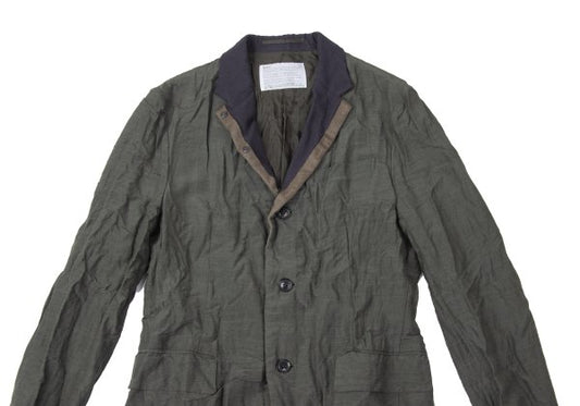 kolor 13SS Knit Layered Wrinkled Jacket Green Size 1