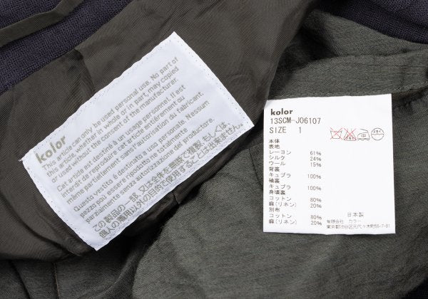 kolor 13SS Knit Layered Wrinkled Jacket Green Size 1