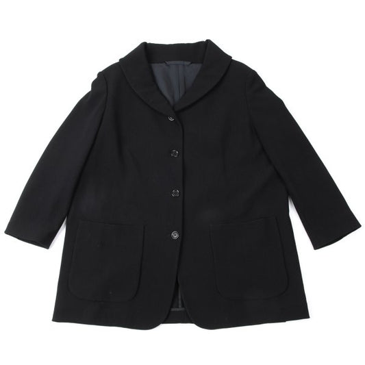 ROMEO GIGLI Nylon Twill Weave Shawl Jacket Black Size 9AT