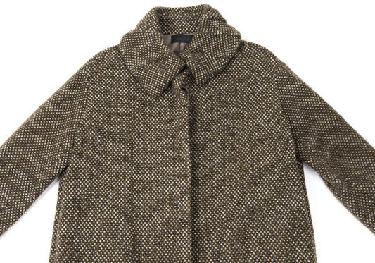GIGLI Wool Tuck Collar Half Coat Brown Size 38