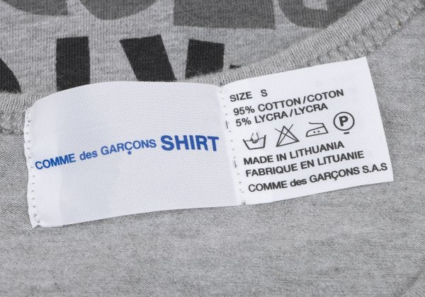 COMME des GARCONS SHIRT Logo Print T-Shirt Gray Size S