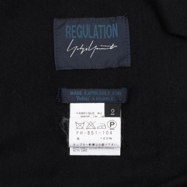 REGULATION YOHJI YAMAMOTO Asymmetric Poncho Black Size 2
