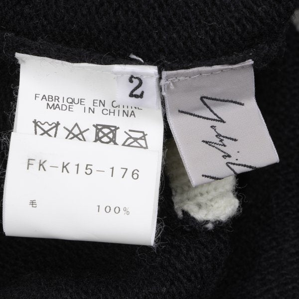 Yohji Yamamoto FEMME Paste Two-Tone Cardigan Black Size 2