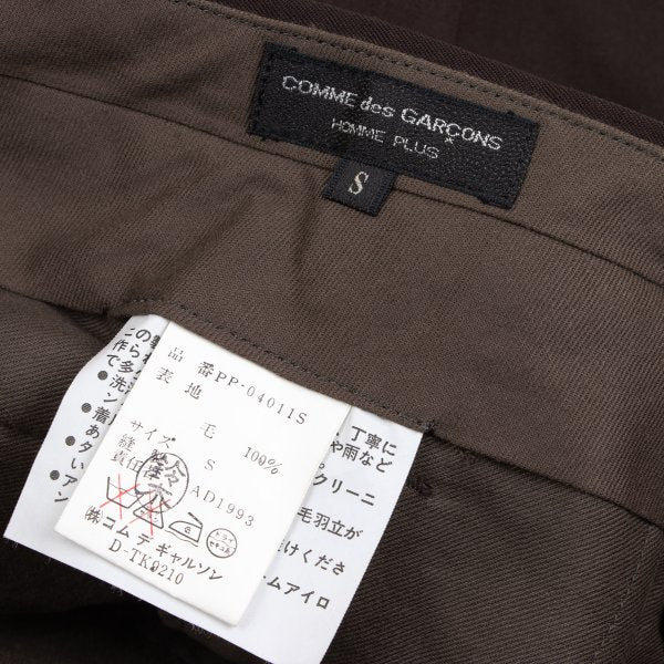 COMME des GARCONS HOMME PLUS Wool Pants Brown Size S