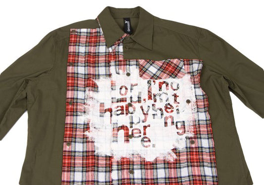 Ground Y 21SS Tartan Check Pigment Print Shirt Green Size 3