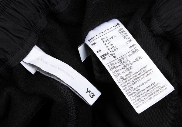 Y-3 Shaggy Wool Blend Paneled Shorts Black Size S