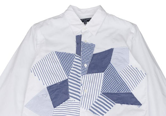 COMME des GARCONS HOMME Front Crazy Shirt White Size XS