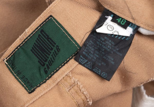 JUNIOR GAULTIER Sashiko Cotton Tapered Pants Beige Size 48