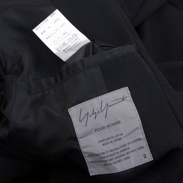 Yohji Yamamoto POUR HOMME Wool Gabardine Jacket Black Size 2