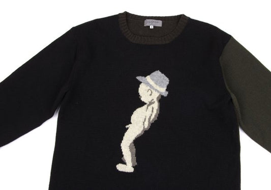 Yohji Yamamoto POUR HOMME Wool Colorblock Knit Size 3