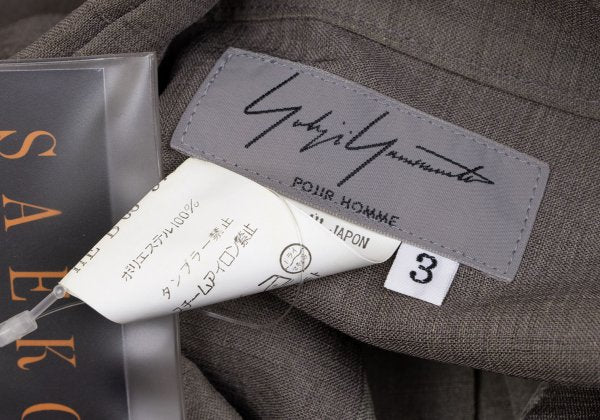 Yohji Yamamoto POUR HOMME Saeko Tsumura Shirt Greige Size 3
