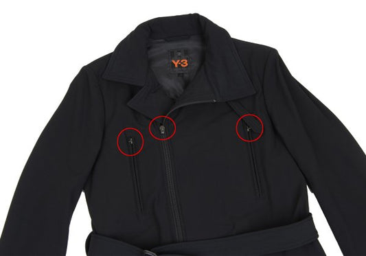 Y-3 Poly Blend Chinstrap Double Zip Long Jacket Black Size M