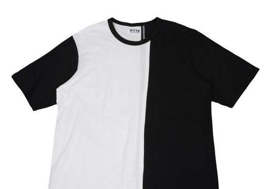 S'YTE Two-Tone Slit T-Shirt Black White Size 3