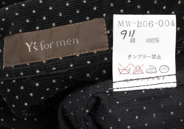 Y's for men Dotted Corduroy Open Collar Shirt Black Size M