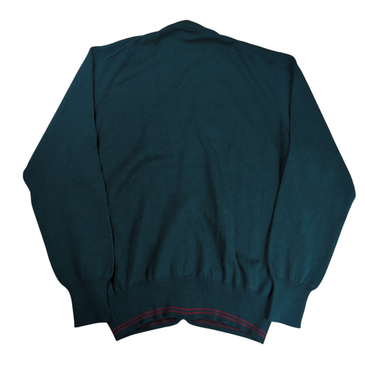 Gucci 1970's GG Logo Embroidered Web Line Cardigan Size 48