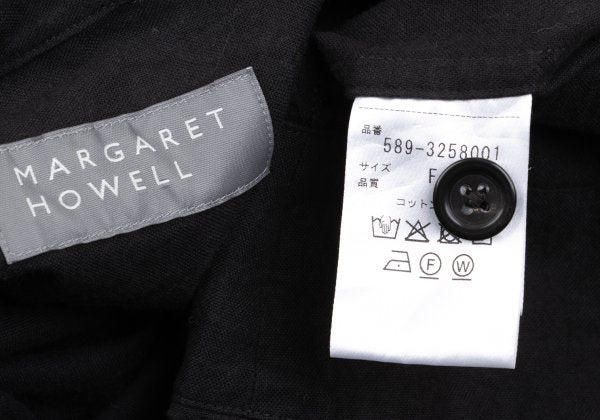 MARGARET HOWELL Cotton Band Collar Dress Black Size F