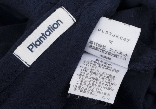 Plantation Front Patch 3/4 Sleeve Cotton Top Navy Size M