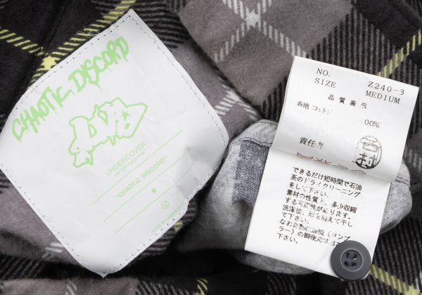 UNDERCOVER CHAOTIC DISCORD 01SS Gray Check Shirt Size M