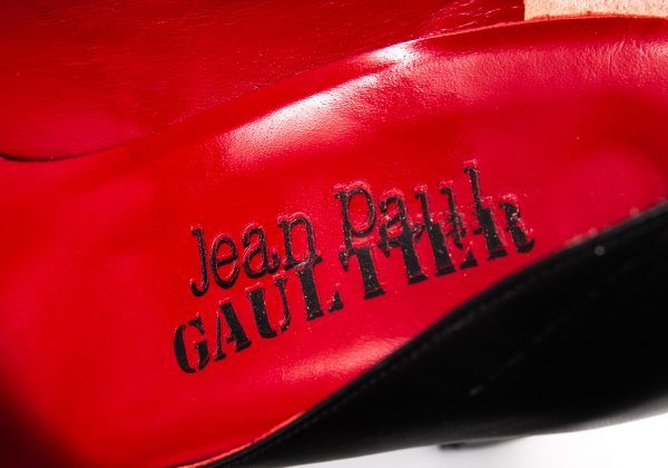 Jean Paul GAULTIER Black Open Toe Heel Pumps Size 24CM