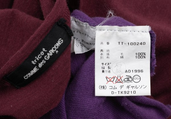COMME des GARCONS Bi-Color Sweater Bordeaux/Purple Size M