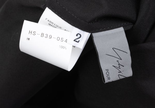 Yohji Yamamoto POUR HOMME Asymmetric Shirt Black Size 2