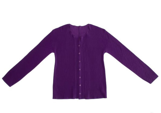 PLEATS PLEASE Mist Pleated Cardigan Purple Size 3