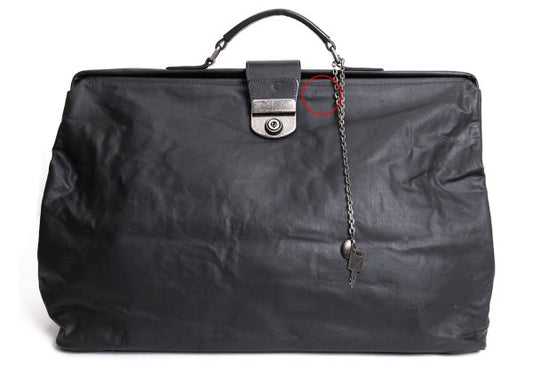 Jean Paul GAULTIER HOMME Kiss-Lock Coated Boston Bag Black