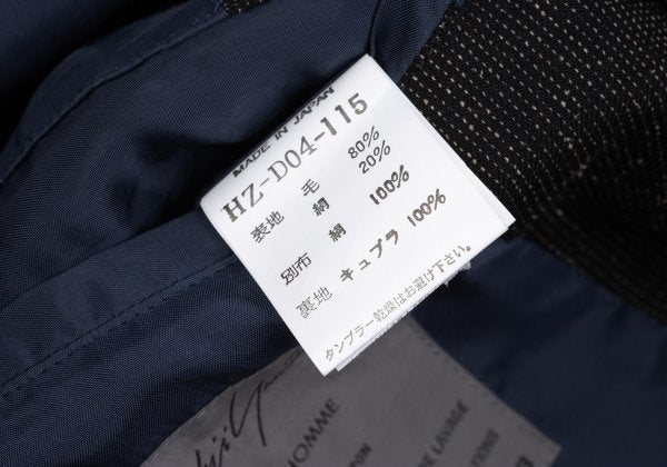 Yohji Yamamoto POUR HOMME Wool Silk Hooded Coat Size 3