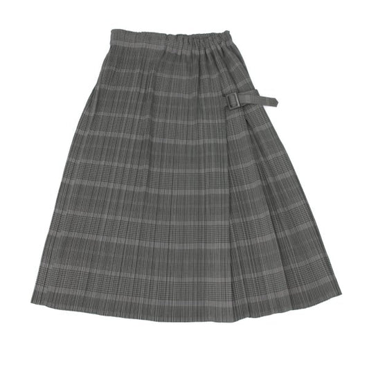 PLEATS PLEASE Pleated Border Side Belt Skirt Charcoal Size 1