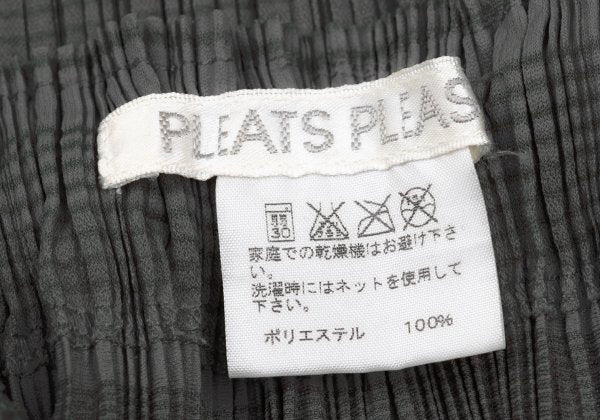 PLEATS PLEASE Pleated Border Side Belt Skirt Charcoal Size 1