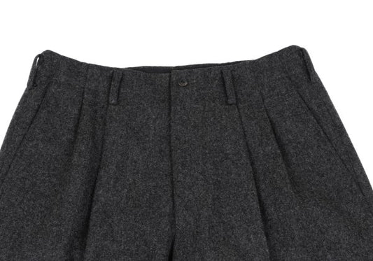 Y's for men Melton Wool Two-Tuck Pants Gray Size 2