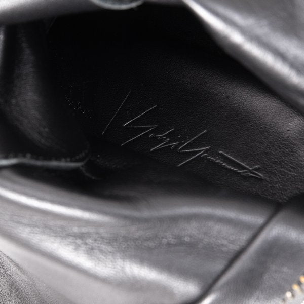 Yohji Yamamoto 17SS Leather Linen Back Boots Black Size 23CM