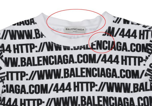 BALENCIAGA All-Over Logo Print Cotton T-Shirt White Size M