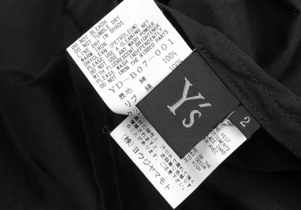 Y's Cotton Asymmetric Blouse Black Size 2