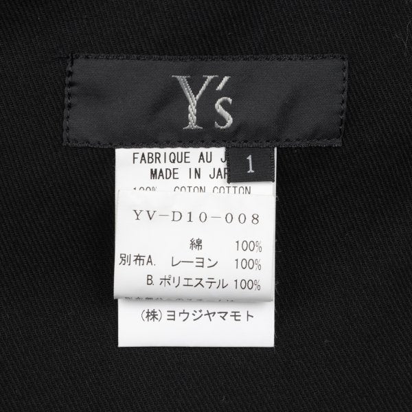 Y's Pleated Wrap Design Sleeveless Dress Black Size 1
