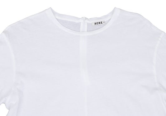 Acne Studios Cotton Zip Neck T-Shirt White Size XS