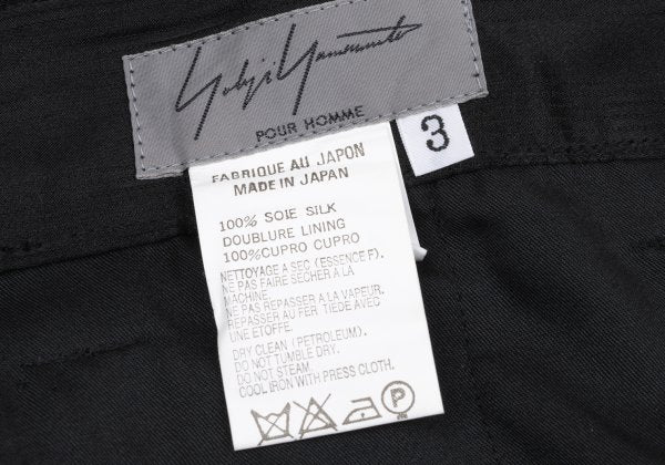 Yohji Yamamoto POUR HOMME 08SS Silk Pants Black Size 3