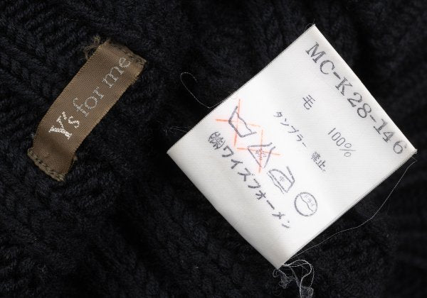 Y's for men Black Wool Low Gauge Knit Sweater Size M