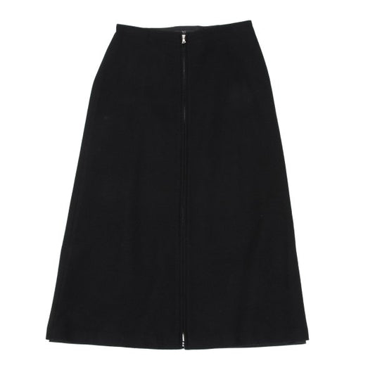 Y's Wool Blend Zip Maxi Skirt Black Size 3