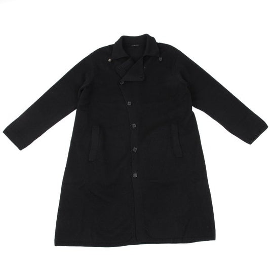 Y's Wool Knit Long Jacket Black Size M