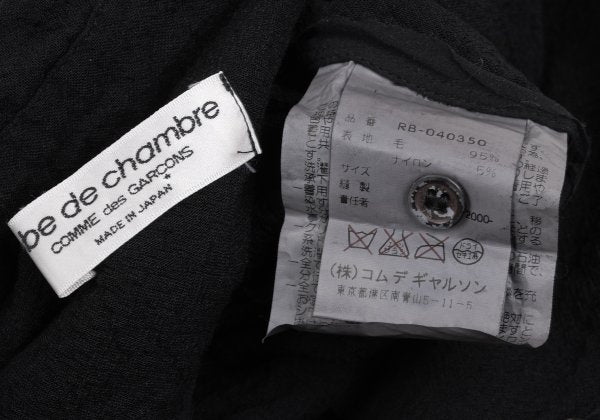COMME des GARCONS Garment Dyed Wool Blend Shirt Black Size M